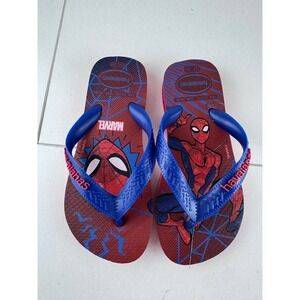 NWOT Havaianas Kids Spider Man Marvel Flip Flops Thong Sandals Red Size 11 12‎
